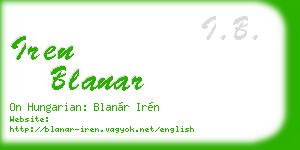 iren blanar business card