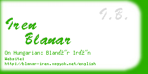 iren blanar business card